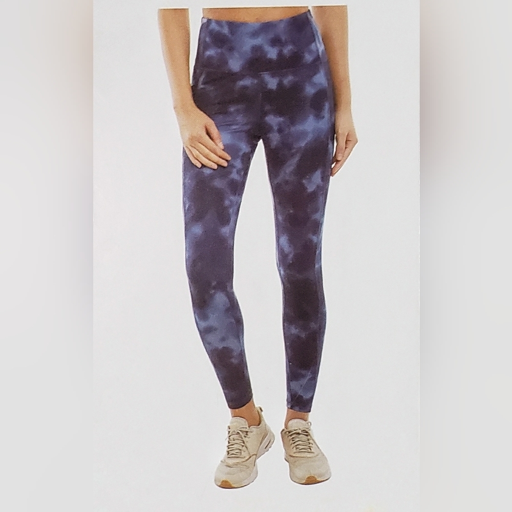 Danskin Tye Dye Navy Wash Print Leggings Size Small